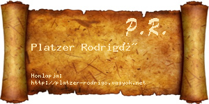 Platzer Rodrigó névjegykártya